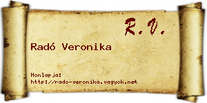 Radó Veronika névjegykártya